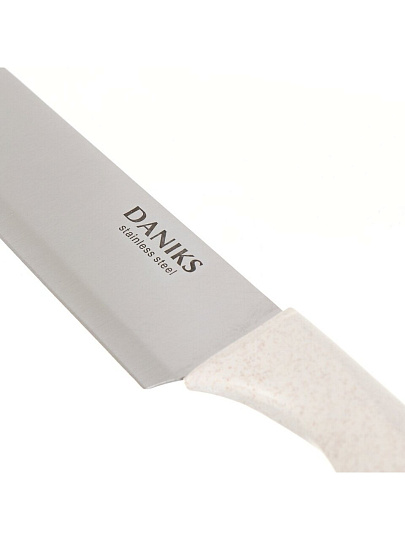 Нож кухонный Daniks, Латте, шеф-нож, нержавеющая сталь, 20 см, рукоятка пластик, YW-A383-CH