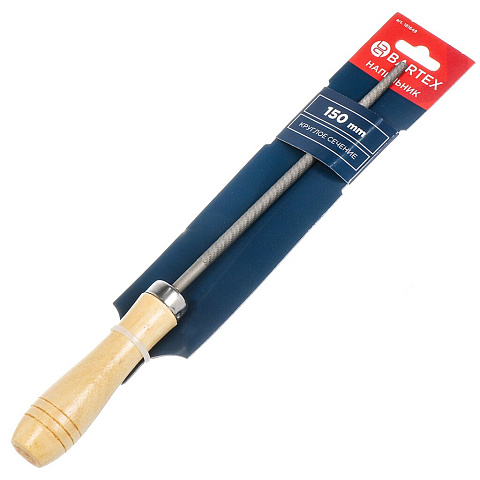 Напильник круглый, 150 мм, №2, деревянная ручка, Bartex, 12008