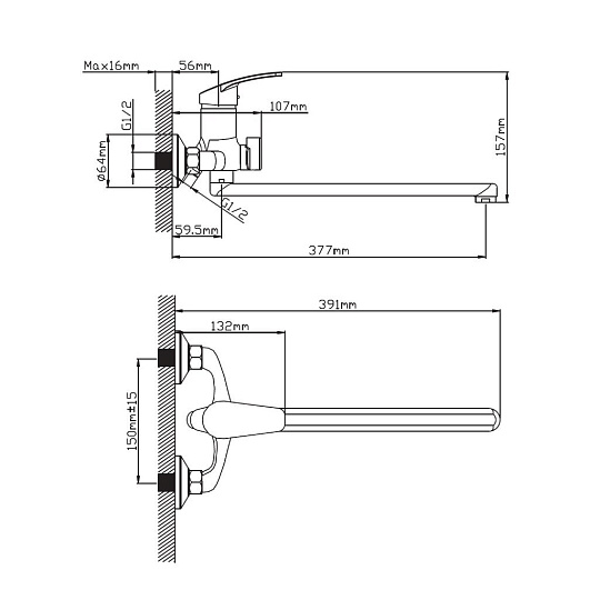 Смеситель для ванны CRONWIL CP036-22