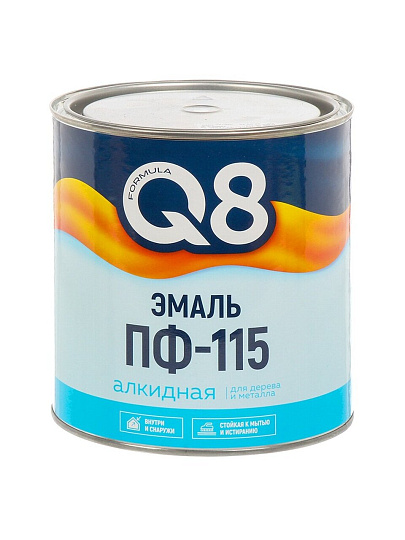 Эмаль Formula Q8, ПФ-115, алкидная, глянцевая, серая, 2.6 кг