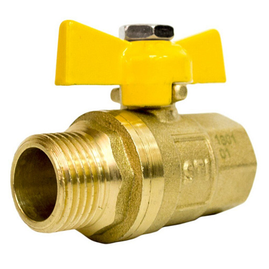 Кран для газа г-ш, 1/2'', ручка-бабочка, STI