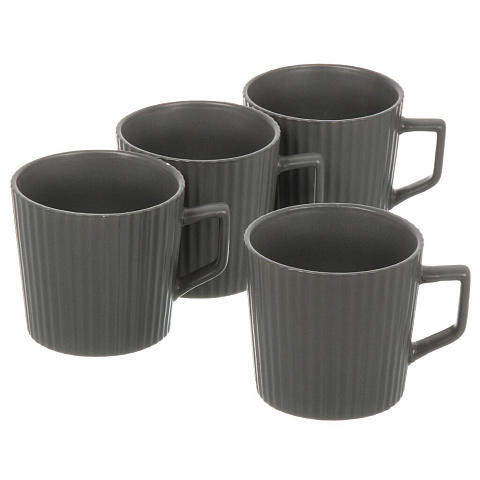 Кружка керам, 4 шт, 350 мл, Эльзас, Daniks, ZPX222210-2, сер