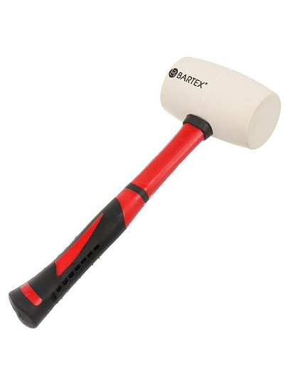 Киянка 450 г, резина, белая, рукоятка фибергласовая, Bartex