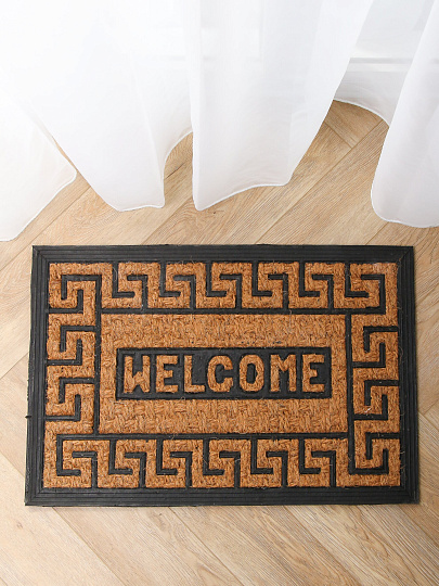 Коврик придверный, 40х60 см, прямоугольный, кокосовое волокно, Welcome, Sunstep, 32-085