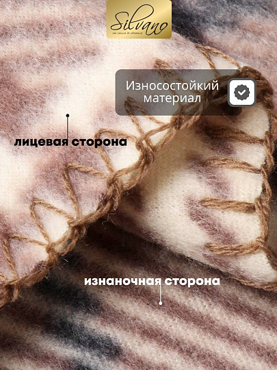 Плед 1.5-спальный, 130х170 см, флис, 100% полиэстер, Silvano, Клетка, бежевая клетка