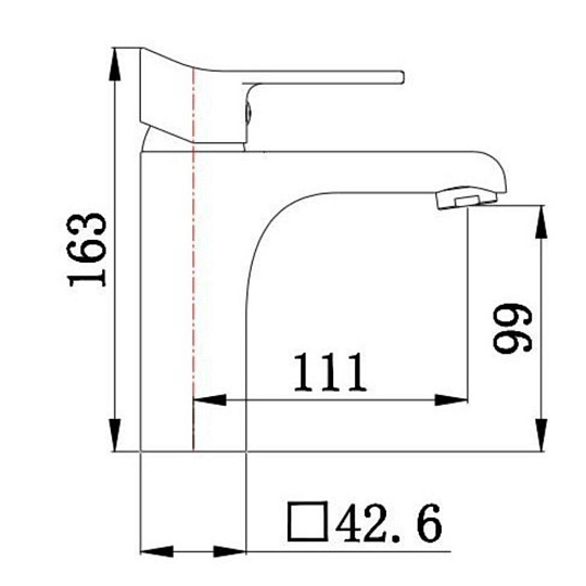 Смеситель для раковины, РМС, короткий излив, с картриджем, SL137-001F
