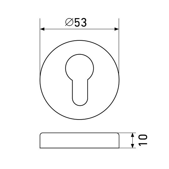 Накладка цилиндровая, Стандарт, 0200 SS Inox, нержавеющая сталь, 14 876