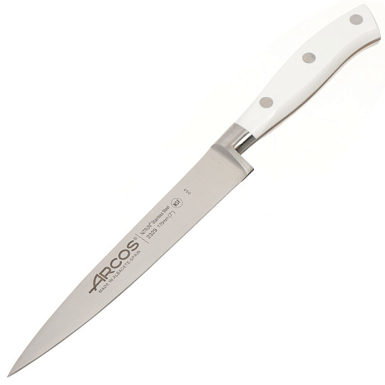 Нож кухонный Arcos, Riviera Blanca, филейный, кованая сталь, 17 см, рукоятка пластик, 232924W