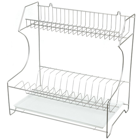 Сушилка для посуды, с поддоном, 40х40х24 см, хром, Юнитрейд, тнп-2.3