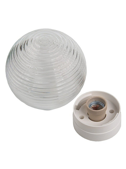 Светильник General Lighting Systems, НББ 64-60-025, 60 Вт, E27, на 1 лампочку, IP40, 18х18х14 см, прямой, шар-стекло, 437856
