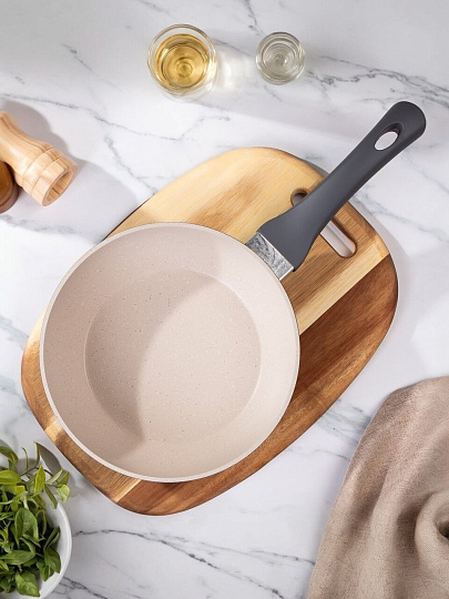 Сковорода литой алюминий, 22 см, антипригарное покрытие, Гурман, Lino, индукция, ГМ2201ЛИ