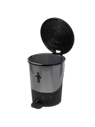 Контейнер для мусора пластик, 8 л, круглый, педаль, в ассортименте, Dunya Plastik, 01061