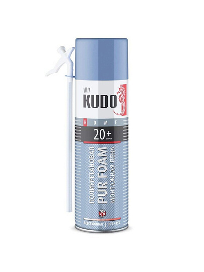 Пена монтажная KUDO, Home 20+, бытовая, 650 мл, всесезонная, KUPH06U20+