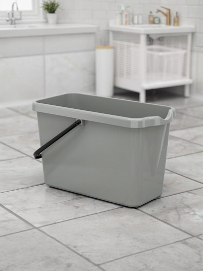 Ведро пластик, 16 л, в ассортименте, хозяйственное, со сливом, прямоугольное, Альтернатива, Эконом, М8587