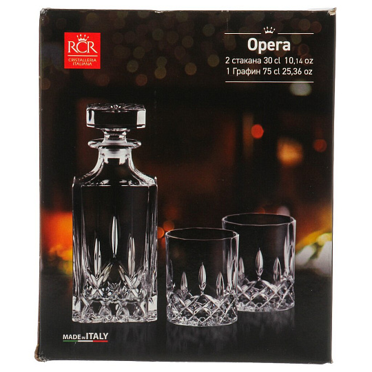 Набор для спиртного 3 предмета, хрустальное стекло, RCR, Opera, 60976