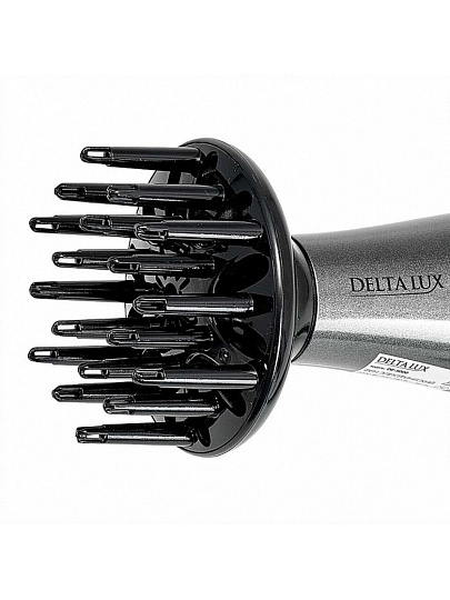 Фен Delta Lux, DE-5000, 2200 Вт, холодный обдув, 3 режима, 2 скорости, с диффузором, серый