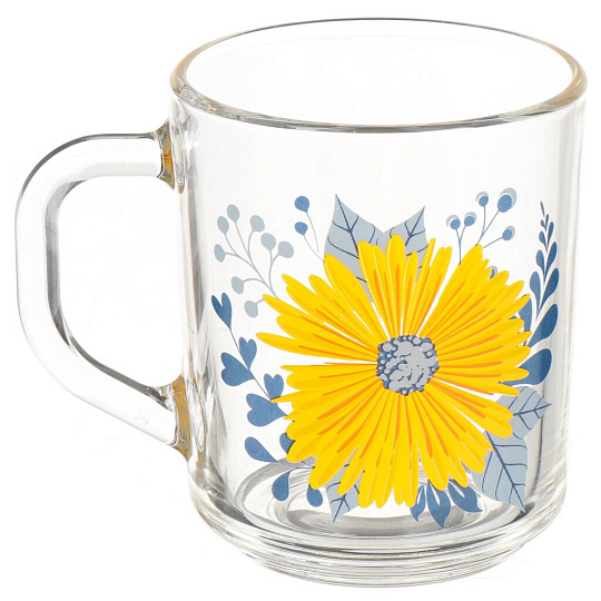 Кружка стекло, 200 мл, Green Tea Солнечные цветы, ОСЗ, 07C1335S, в ассортименте