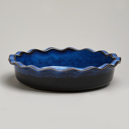 Форма для запекания керамика, 27х6.5 см, 1.5 л, круглая, Agness, Reactive Blue, 780-131