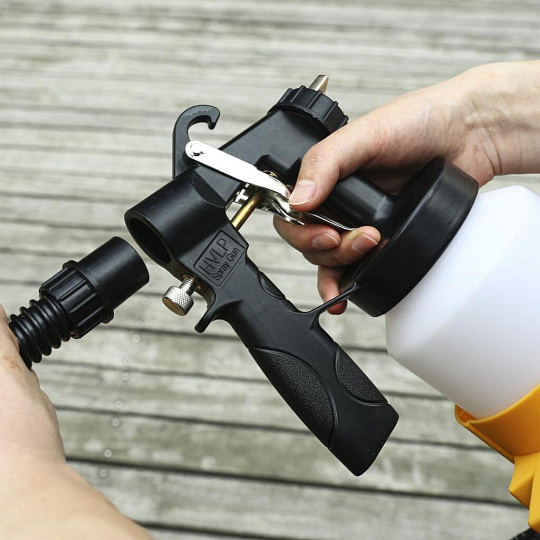 Краскопульт электрический, Deko, DKSG800 HVLP, 0.8 кВт, 0.8 л, 100 DIN/сек, с нижним бачком, 1.8 мм, 018-1109