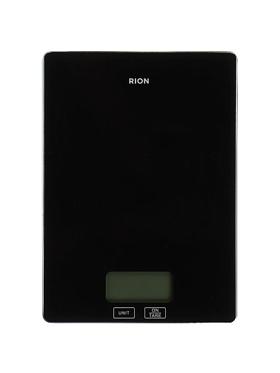 Весы кухонные электронные, стекло, Rion, точность 1 г, до 5 кг, LCD-дисплей, черные, PT-212