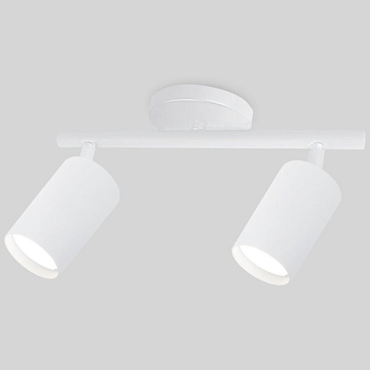 Светильник на основании General Lighting Systems, Башня, 50 Вт, GU10, на 2 лампочки, IP20, d5.5х10х10 см, Спот, белый, 661830