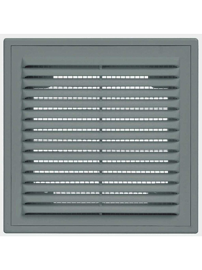Решетка вентиляционная пластик, настенная, 200х300 мм, с сеткой, графит, Viento, 2030ВР
