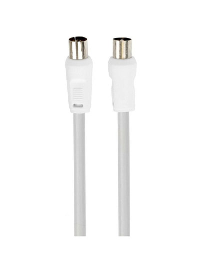 Кабель антенный, 5 м, разъемы M-F, белый, Smartbuy, K-TV235-50