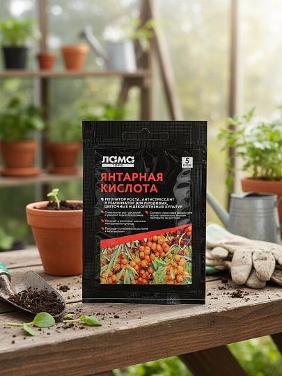 Удобрение Янтарная кислота, порошок, 5 г, Лама Торф