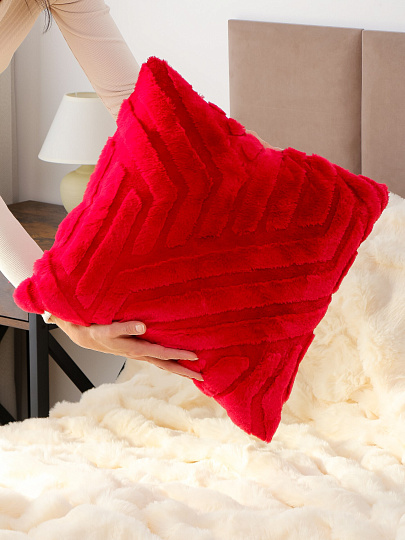 Наволочка декоративная Геометрия, 100% полиэстер, 45 х 45 см, бордовая, A130044