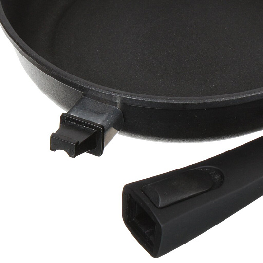 Сковорода литой алюминий, 24 см, антипригарное покрытие, Маруся, Стандарт, съемная ручка, 3024