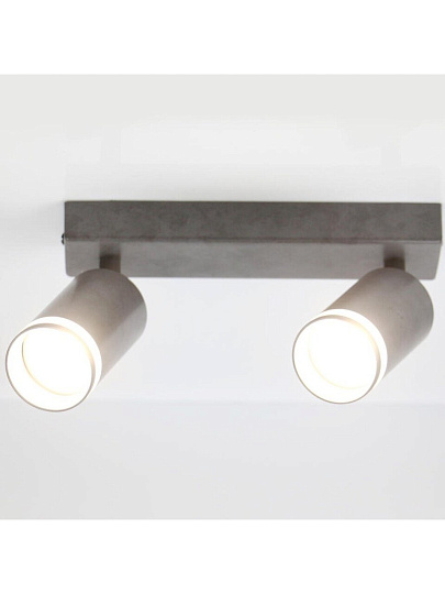Светильник на основании General Lighting Systems, Башня, 50 Вт, GU10, на 2 лампочки, IP20, d5.5х10х10 см, боковое рассеивание, Спот, бетон, 662070