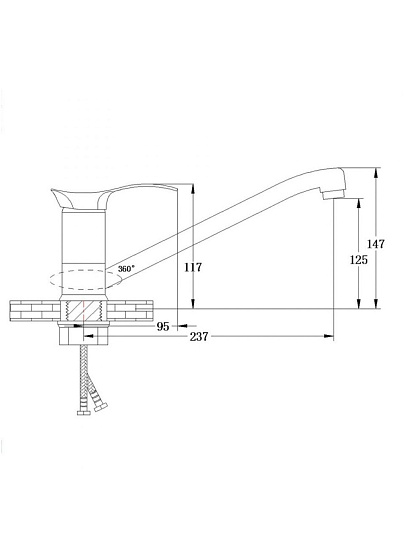 Смеситель для кухни, РМС, с картриджем, хром, SL86-004FBS-25