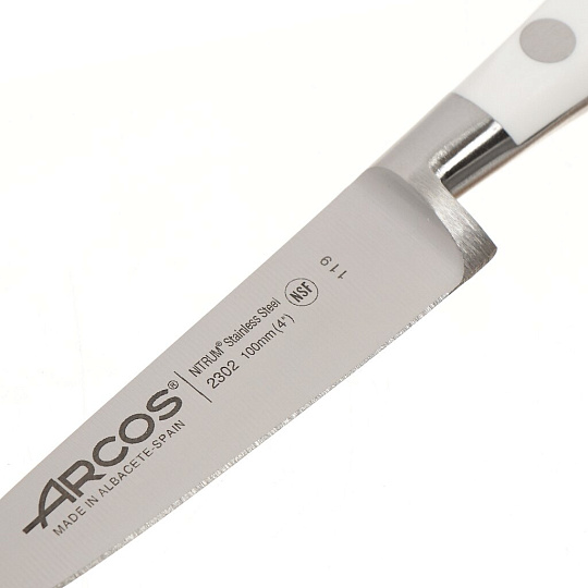 Нож кухонный Arcos, Riviera Blanca, для овощей, кованая сталь, 10 см, рукоятка пластик, 230224W