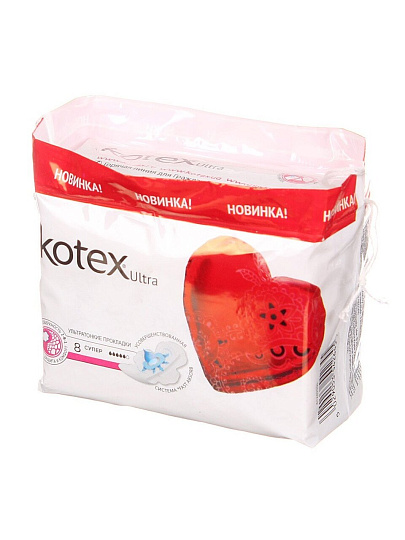 Прокладки женские Kotex, Ultra Dry&Soft Super, 8 шт, 4424