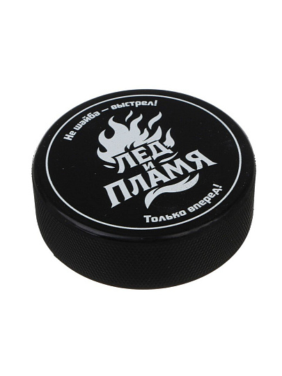 Шайба хоккейная 7.5х2.5 см, резина, с принтом, 114-012