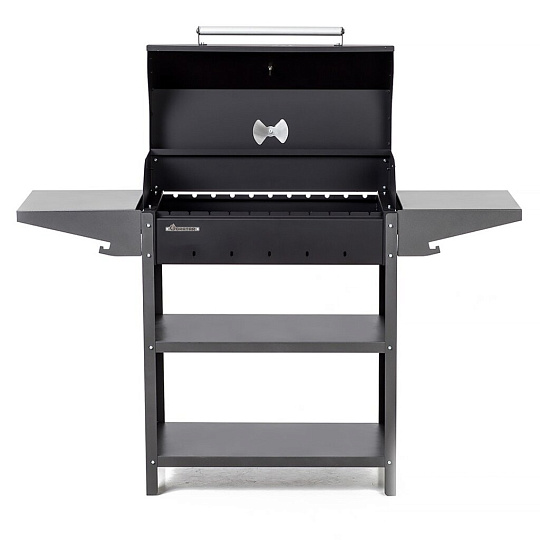 Мангал 1332х441х966 мм, 2 мм, с крышкой, гриль, полки, Gratar, Family Standart BBQ, FSB 2000