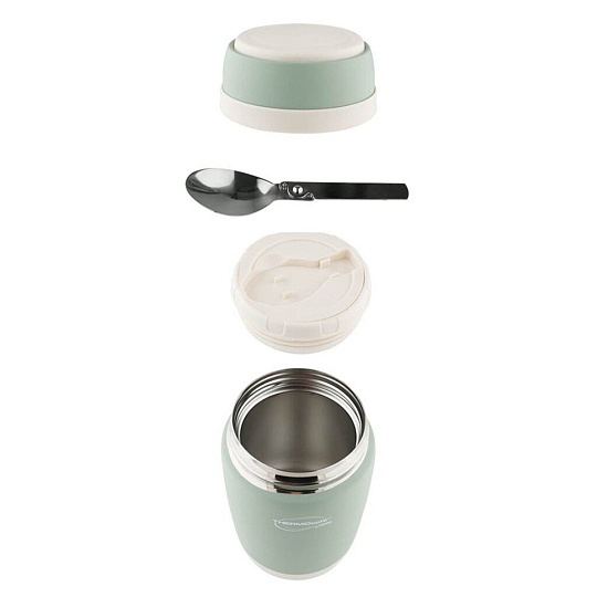 Термос для еды, нержавеющая сталь, 0.4 л, широкая горловина, ThermoCafe, колба нержавеющая сталь, со складной ложкой, 158680