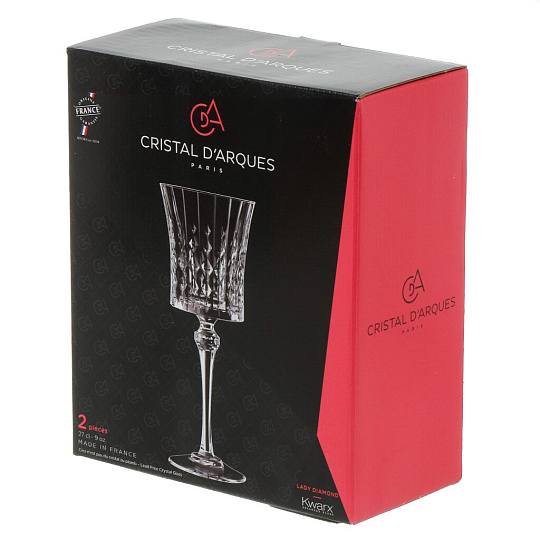Бокал для вина, 270 мл, стекло, 2 шт, Cristal D'Arques, Леди Даймонд, Q9143