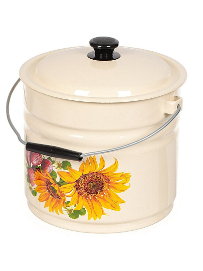 Ведро сталь, эмалированное, 10 л, с крышкой, в ассортименте, хозяйственное, Керченский металлургический завод, 41204-222/6-У2