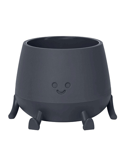 Кашпо пластик, 0.6 л, 11.1х11.1х8.8 см, универсальное, антрацит, La Decoro, Мистер Грин, КШ-1843