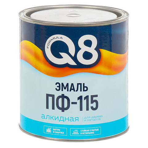 Эмаль Formula Q8, ПФ-115, алкид, глянцевая, сер, 2.6 кг