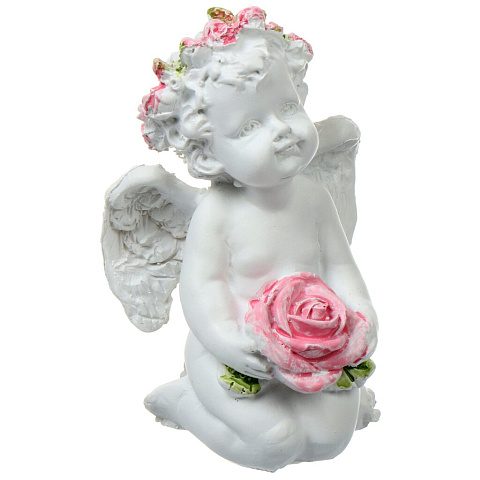 Фигурка декоративная полистоун, Ангел, 5.5х4х8 см, в ассортименте, белая, Y6-6120