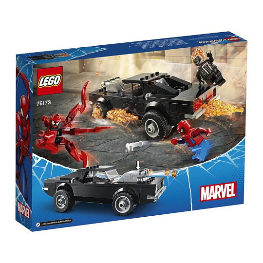 Конструктор Lego, Super Heroes, Человек-Паук и Призрачный Гонщик против Карнажа, 7-9 лет, 212 деталей, 76173