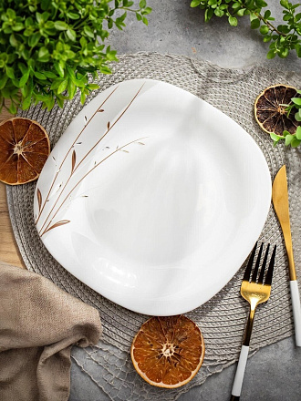 Тарелка десертная, стеклокерамика, 19 см, квадратная, Орфей, Daniks, FFP-85-130303/291905/NFP85T