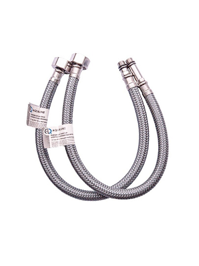 Подводка для воды М10-1/2"х1 м, пара, сталь, полиамид, AquaLine