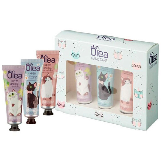 Набор подарочный для женщин, Olea, Hand Care, крем для рук комплексный 30 мл + крем для рук питательный 30 мл + крем для рук увлажняющий 30 мл