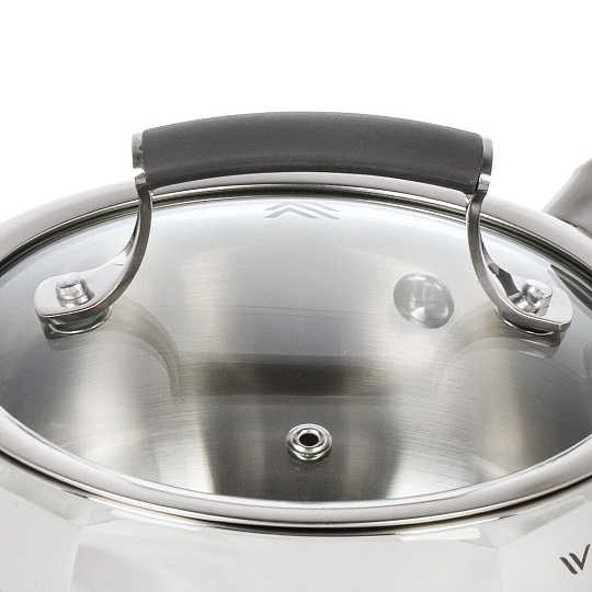 Ковш нержавеющая сталь, 1.9 л, крышка стекло, ручка нержавеющая сталь, индукция, Vensal, Nouve Accord, VS1514