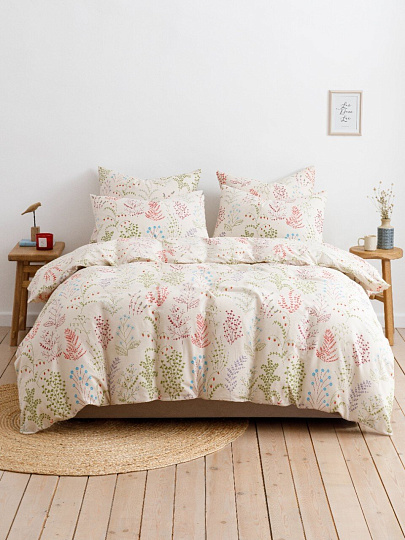 Постельное белье семейное, простыня 215х240 см, 2 наволочки 70х70 см, 2 пододеяльника 145х215 см, Майская ночь, бязь, Эль