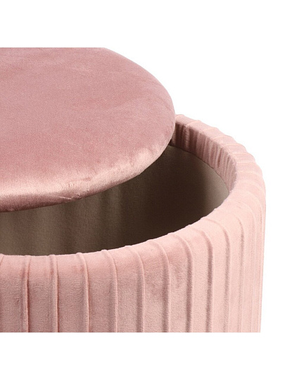 Пуф 32х32х35 см, МДФ, ткань, велюр, до 110 кг, круглый, розовый, Люкс, L030006