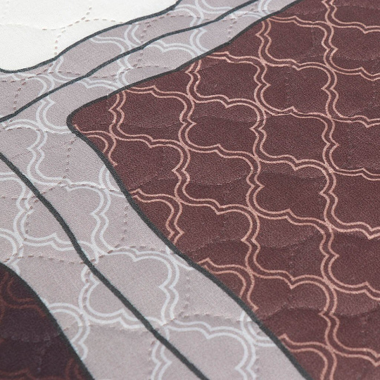 Покрывало евро, 220х200 см, 100% полиэстер, двухстороннее, Marianna, Элегант, бело-шоколадное, 18-854-ПК-ЭЛГ-200-220